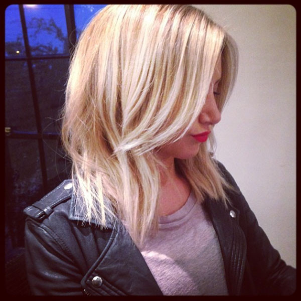 Ashley Tisdale Gets Long Shattered Bob Haircut See The Pic E News